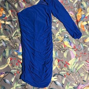 Elegant Blue One-Shoulder Dress